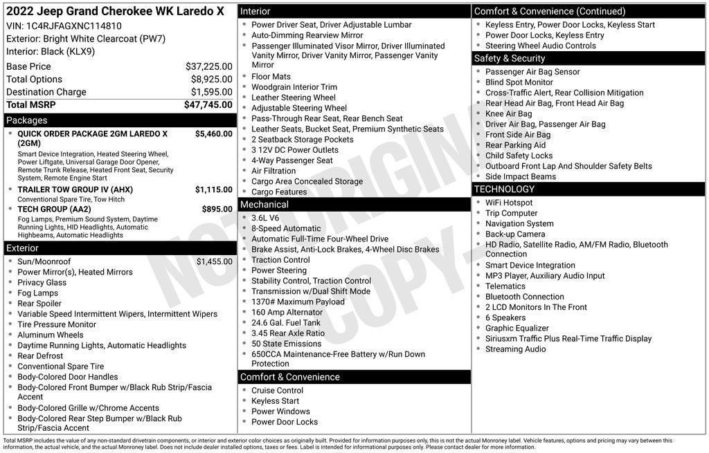 2022 Jeep Grand Cherokee WK Laredo X 4x4