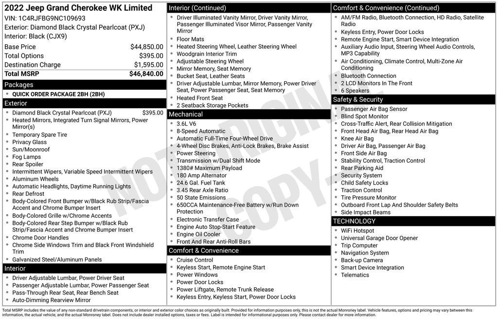 2022 Jeep Grand Cherokee WK Limited 4x4