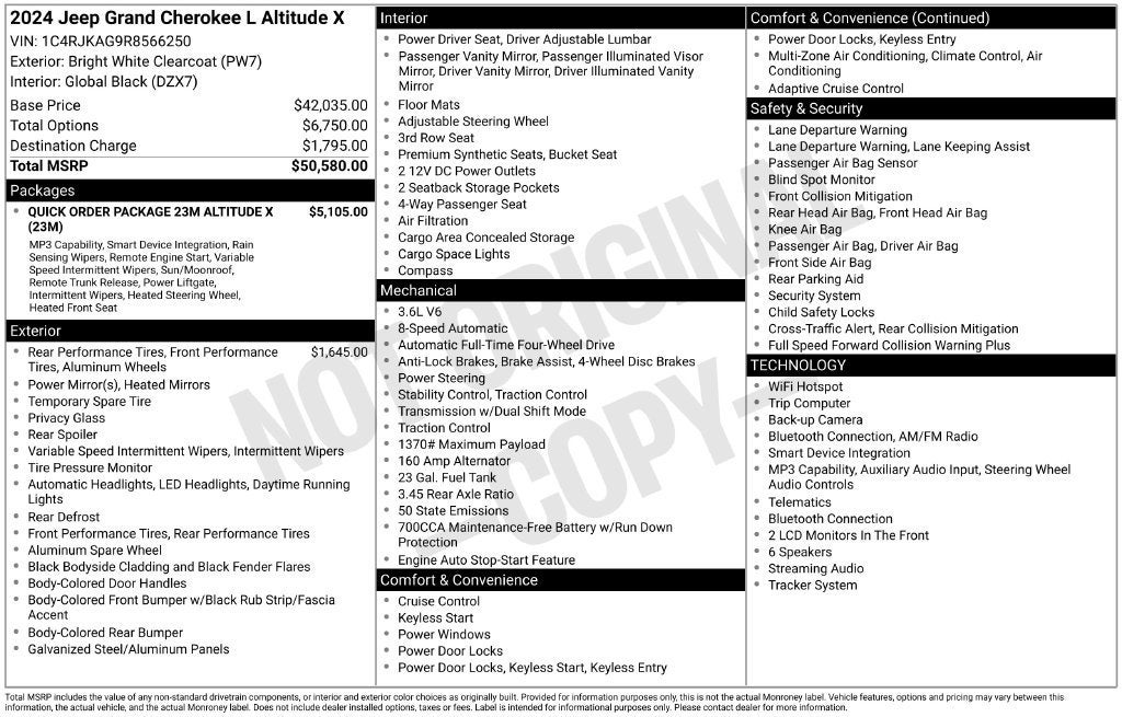 2024 Jeep Grand Cherokee L Altitude X 4x4