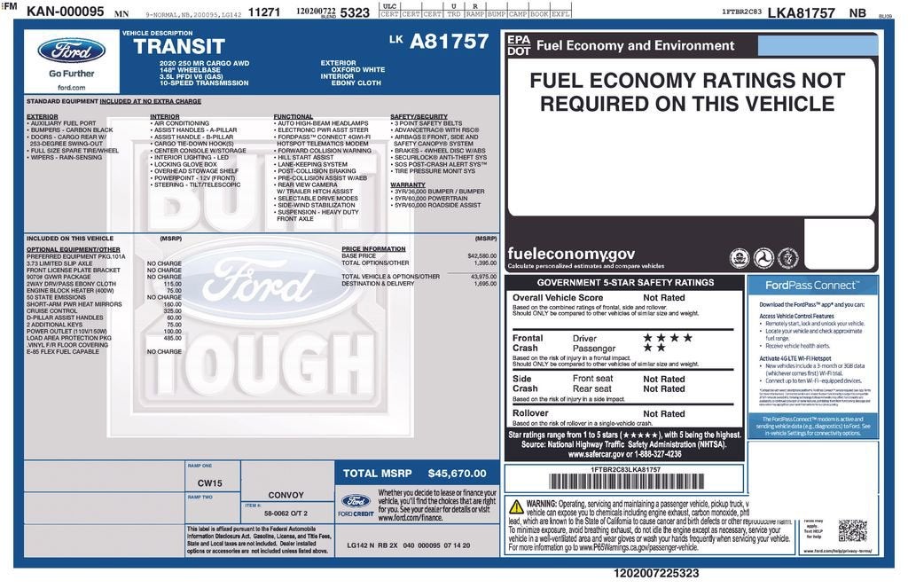2020 Ford Transit Van