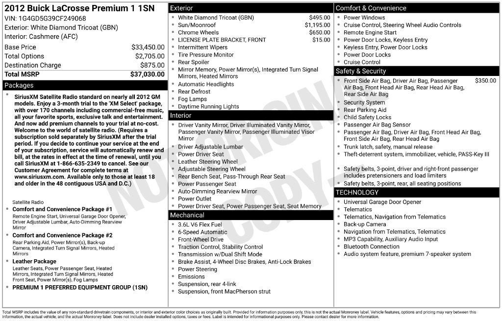 2012 Buick LaCrosse Premium 1