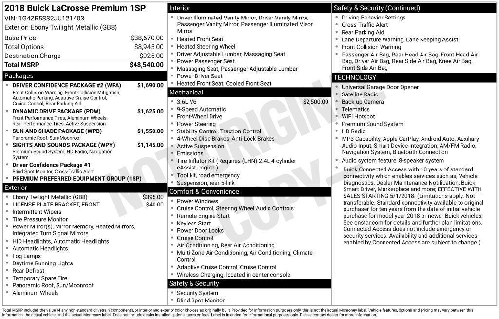 2018 Buick LaCrosse Premium