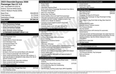 2023 Chevrolet Express Passenger 3500 1LS