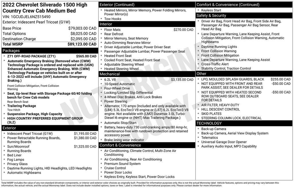 2022 Chevrolet Silverado 1500 High Country