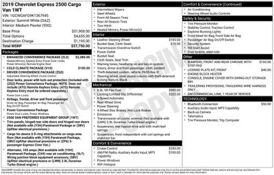 2019 Chevrolet Express Cargo 2500 Work Van