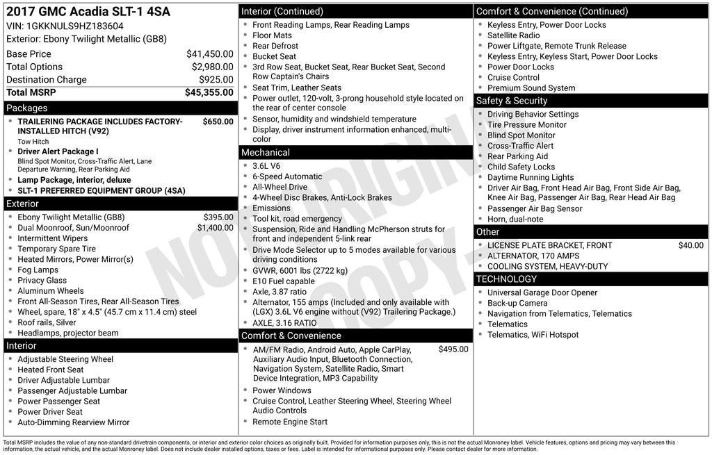 2017 GMC Acadia SLT