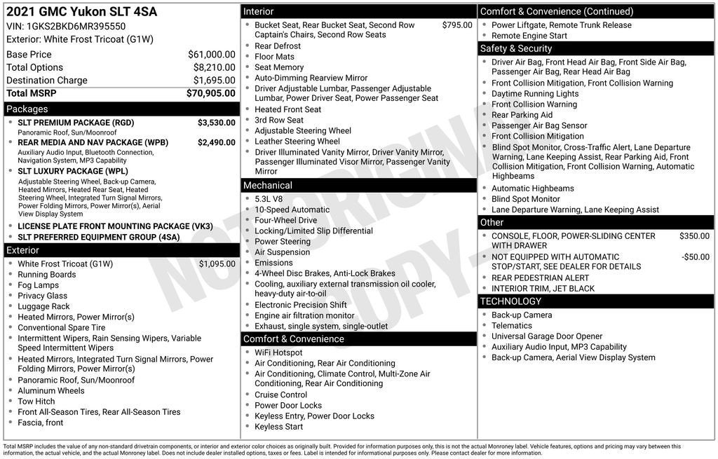 2021 GMC Yukon SLT