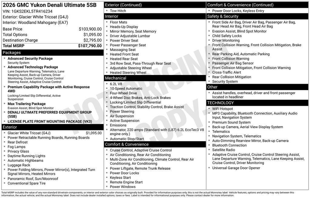 2026 GMC Yukon Denali Ultimate