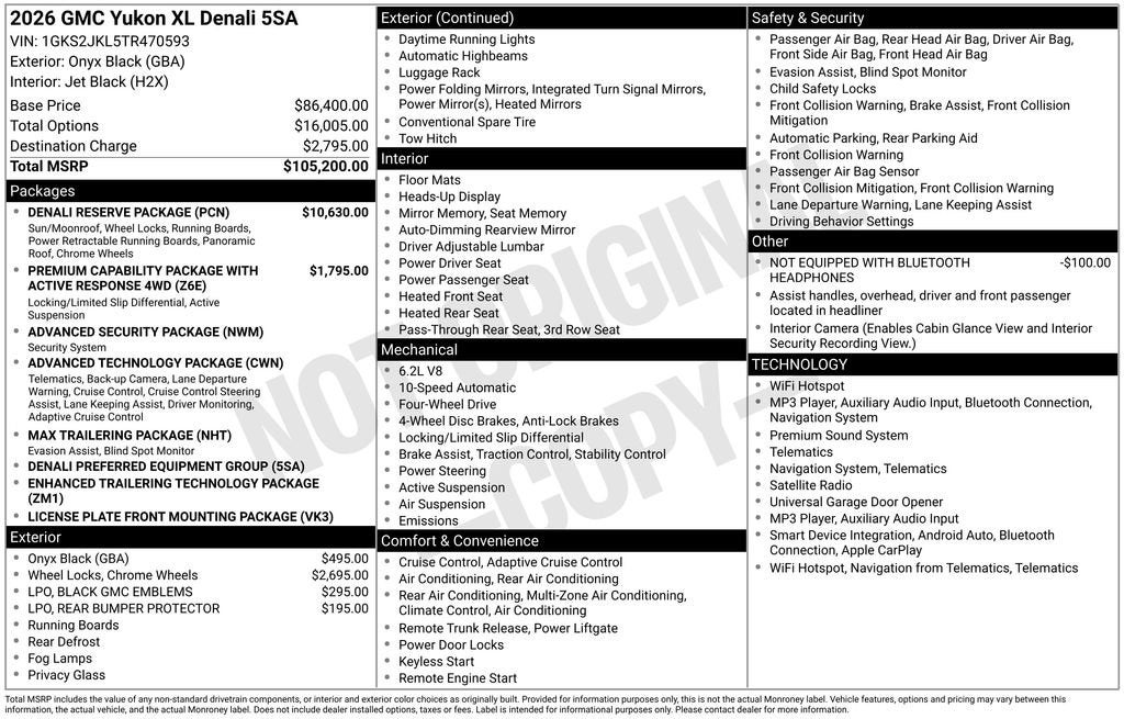 2026 GMC Yukon XL Denali