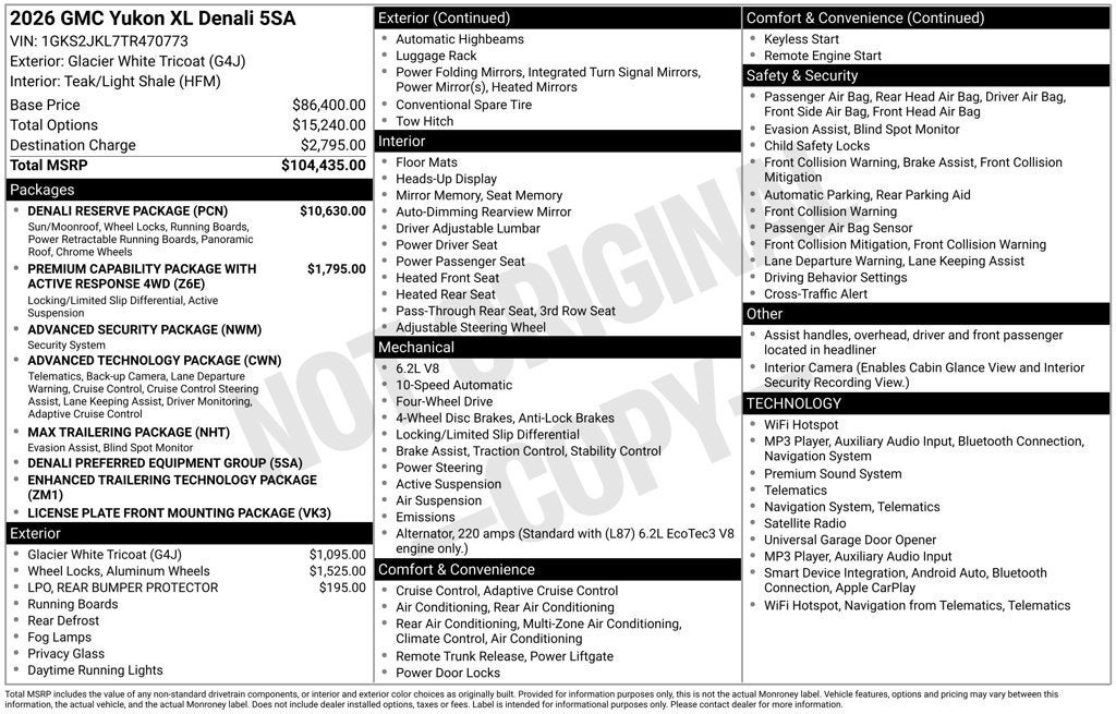 2026 GMC Yukon XL Denali