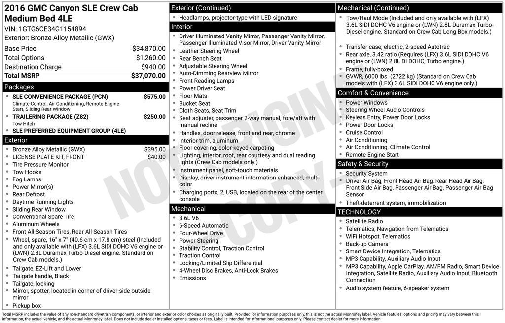 2016 GMC Canyon 4WD SLE