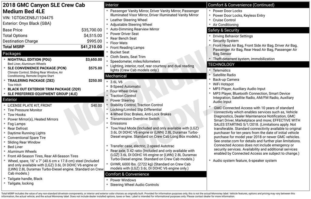 2018 GMC Canyon 4WD SLE