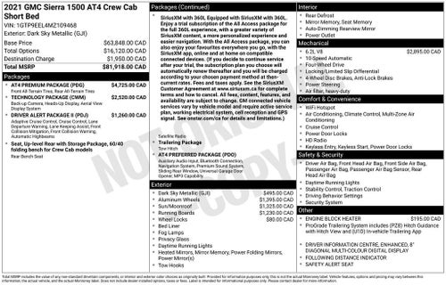 2021 GMC Sierra 1500 AT4