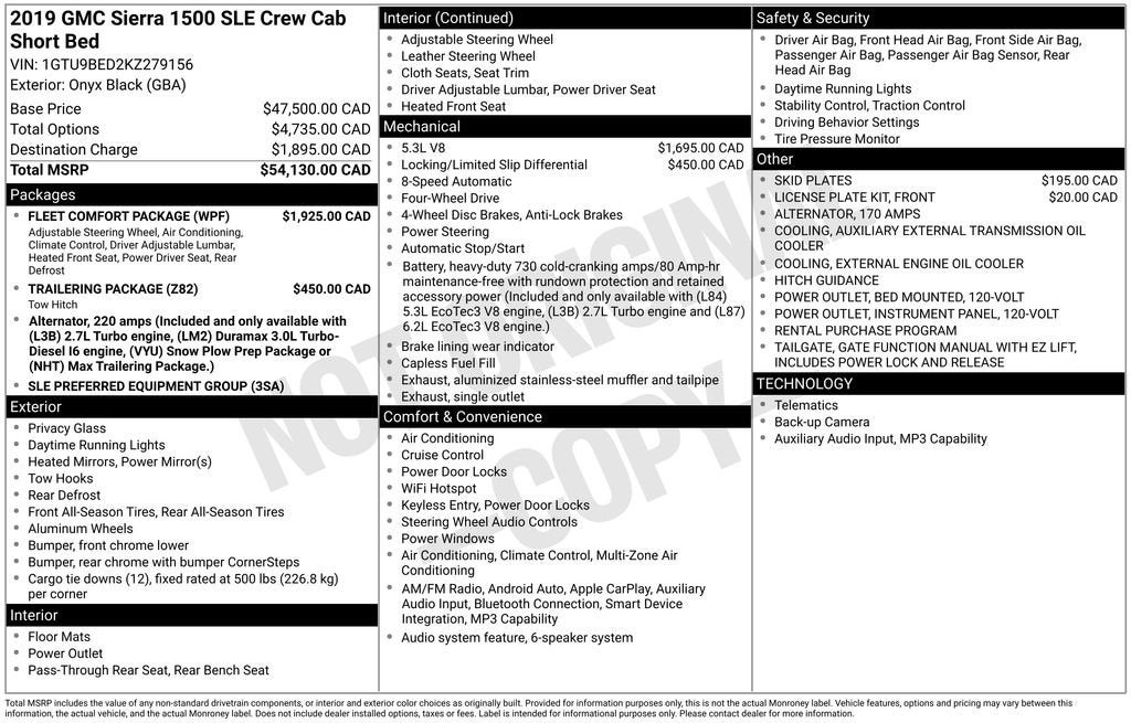 2019 GMC Sierra 1500 SLE
