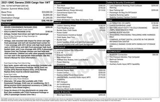 2021 GMC Savana Cargo 2500 Work Van