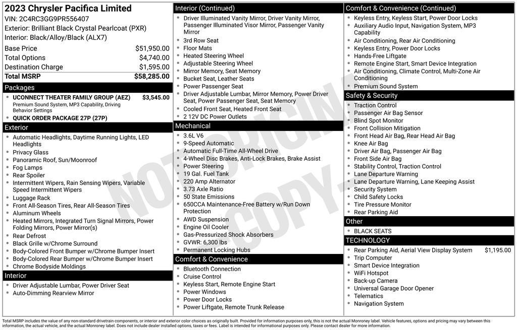 2023 Chrysler Pacifica Limited