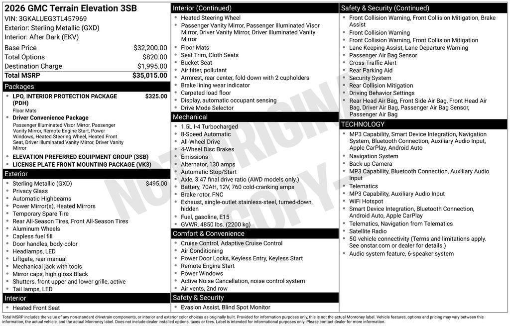 2026 GMC Terrain Elevation