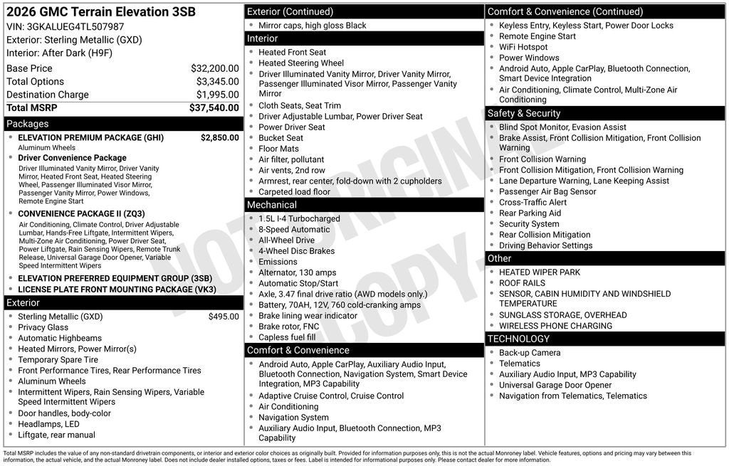 2026 GMC Terrain Elevation