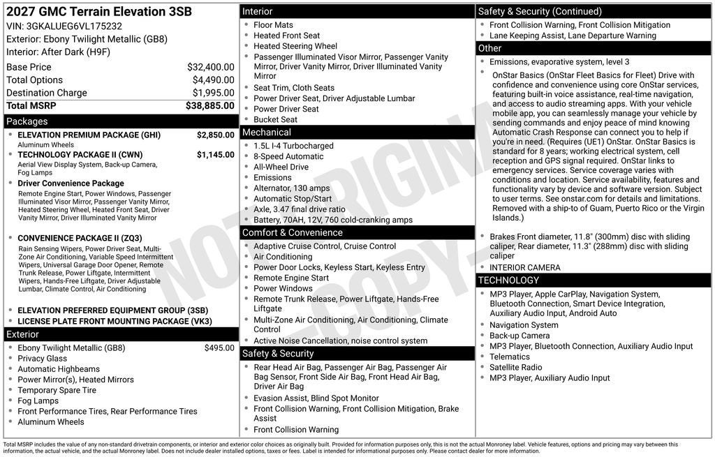 2027 GMC Terrain Elevation