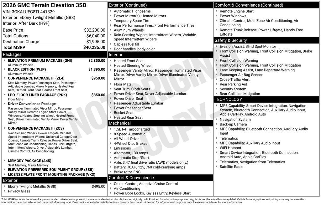 2026 GMC Terrain Elevation