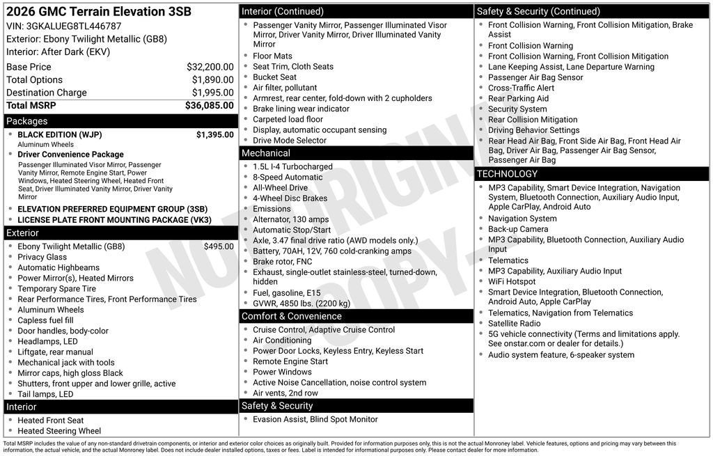 2026 GMC Terrain Elevation