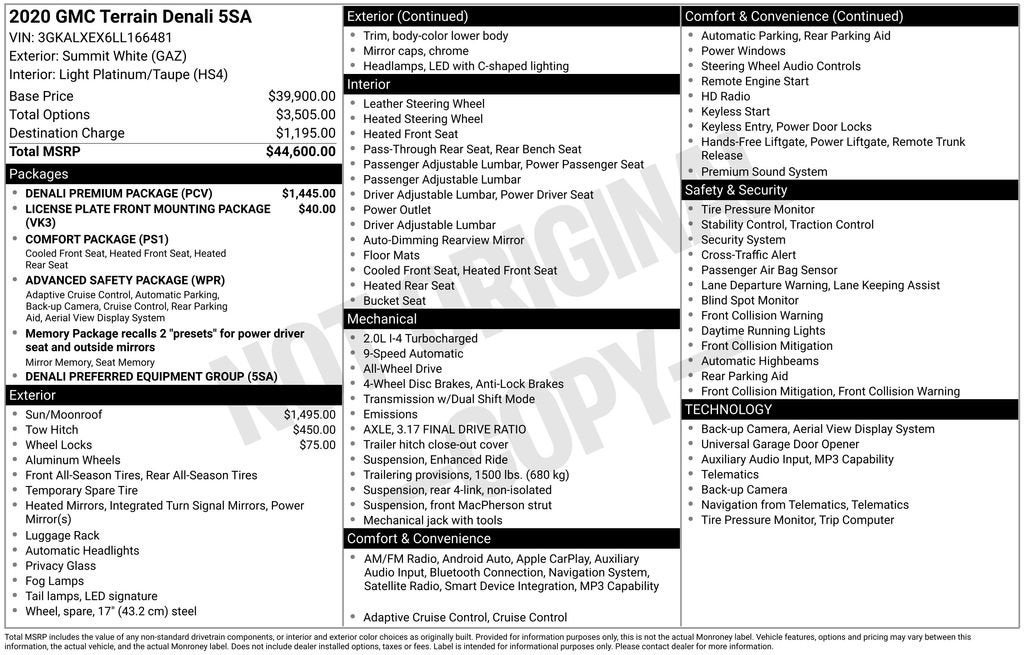 2020 GMC Terrain Denali