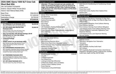 2026 GMC Sierra 1500 SLT