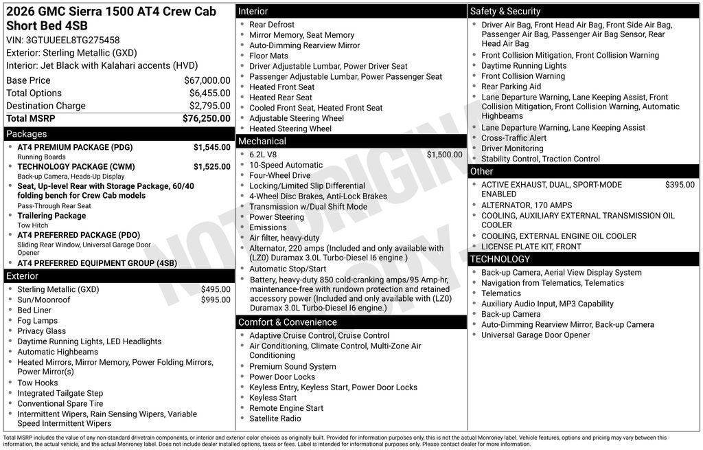 2026 GMC Sierra 1500 AT4