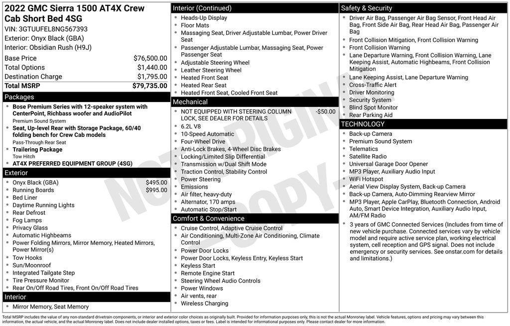 2022 GMC Sierra 1500 AT4X