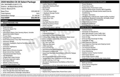 2020 Mazda Mazda CX-30 Select Package