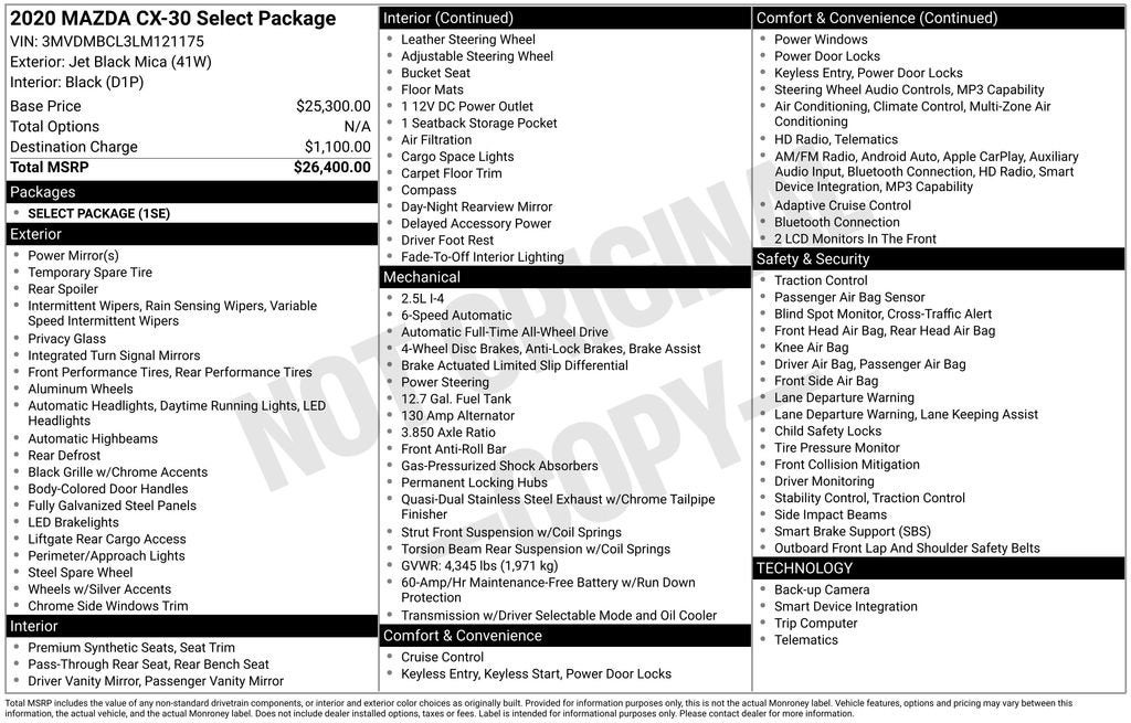 2020 Mazda Mazda CX-30 Select Package