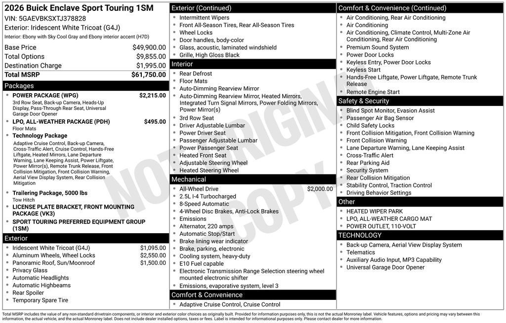2026 Buick Enclave Sport Touring