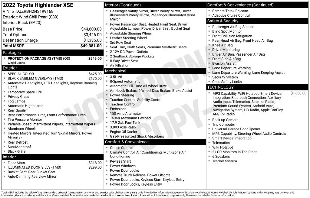 2022 Toyota Highlander XSE