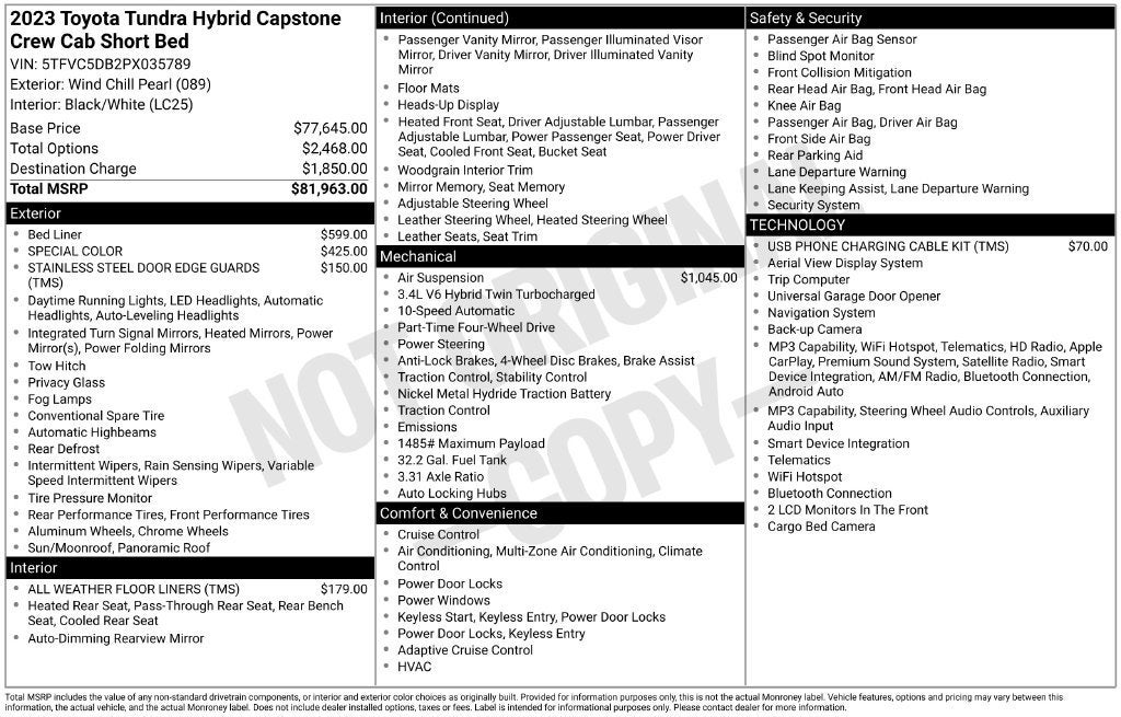 2023 Toyota Tundra 4WD Capstone Hybrid