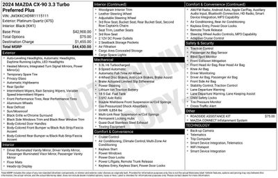 2024 Mazda Mazda CX-90 3.3 Turbo Preferred Plus