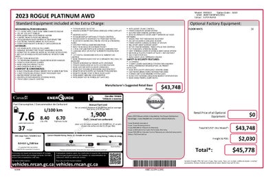2023 Nissan Rogue Platinum Intelligent AWD