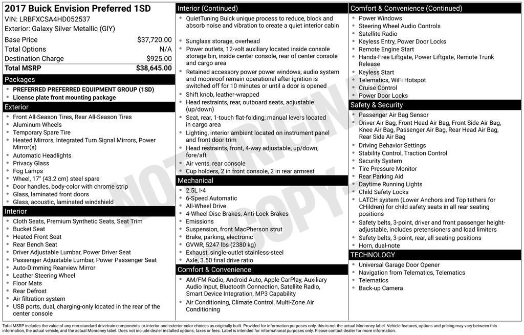 2017 Buick Envision Preferred