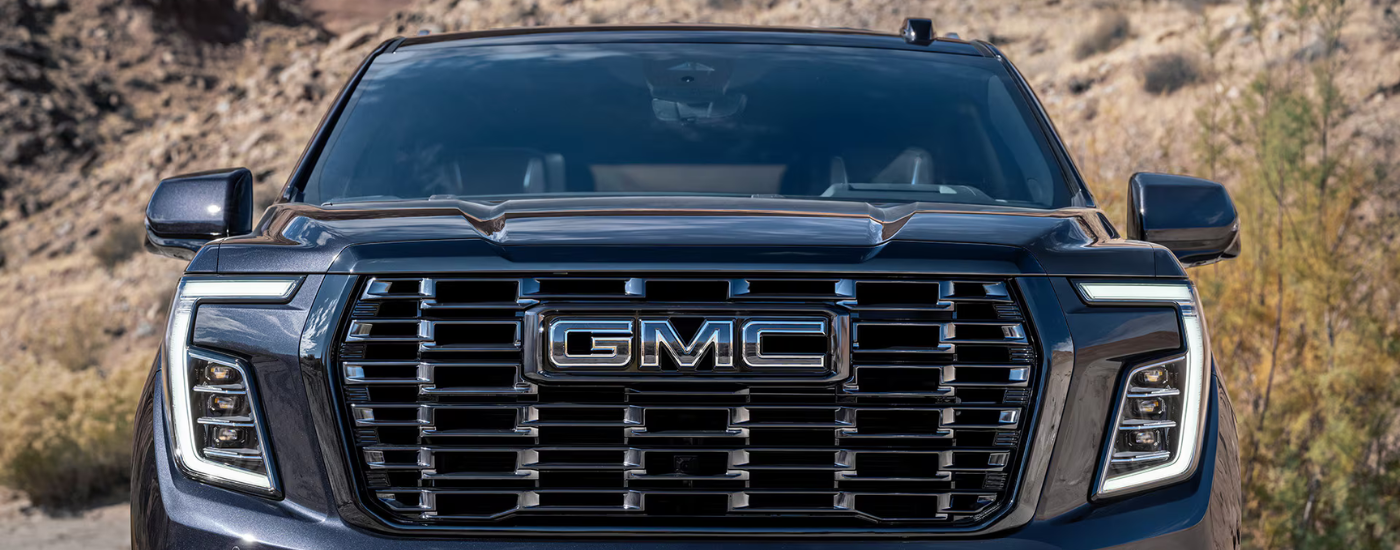Black grille and badging on a black 2026 GMC Yukon