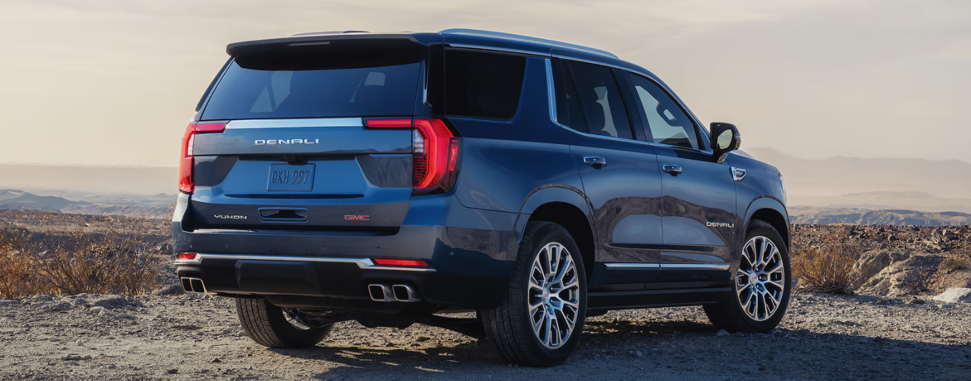 Black 2026 GMC Yukon from the rear